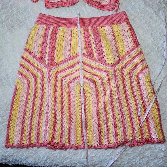Anthropologie Capittana Hannah Knitted Skirt Set Medium / Large Pink - Picture 6 of 9